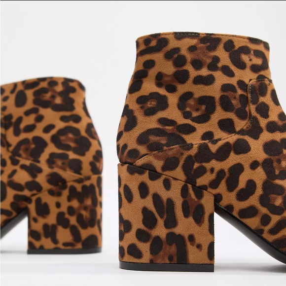 ASOS Lost Ink Leopard Wide Ankle Boots - Picture 2 of 9